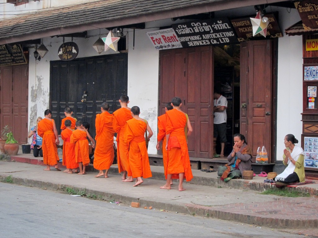 laos alms giving