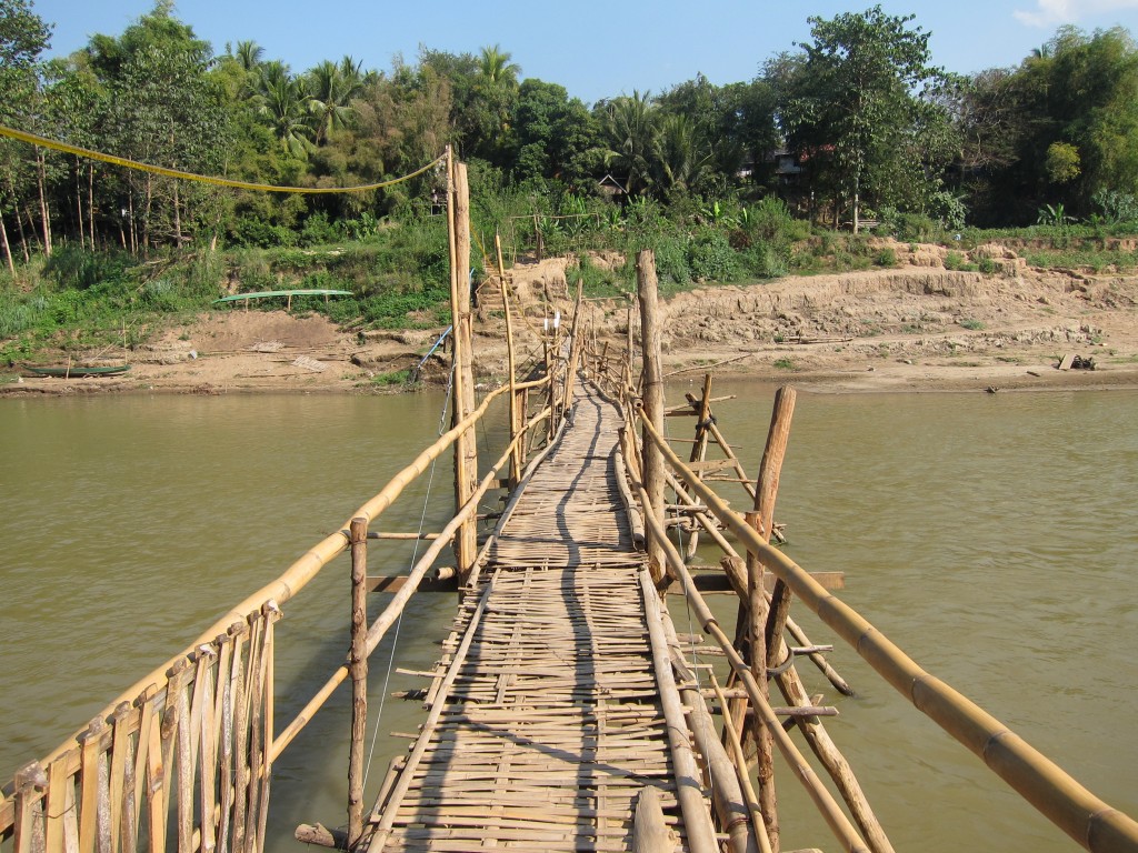 luang prabang bamboo bridge