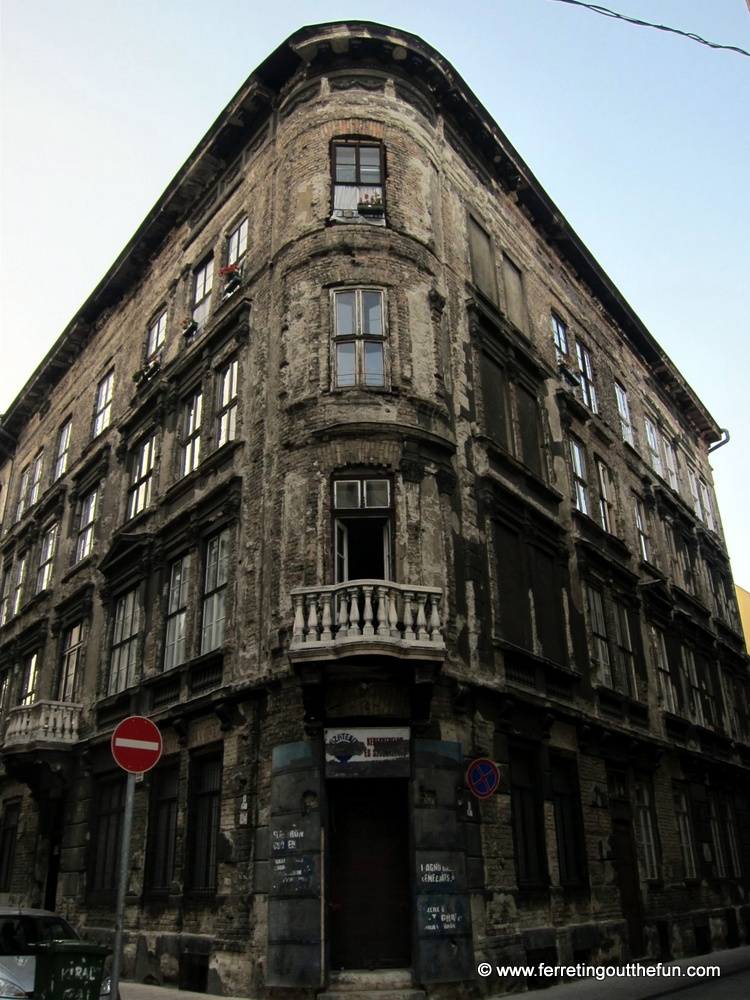 An unrestored building in Budapest, Hungary