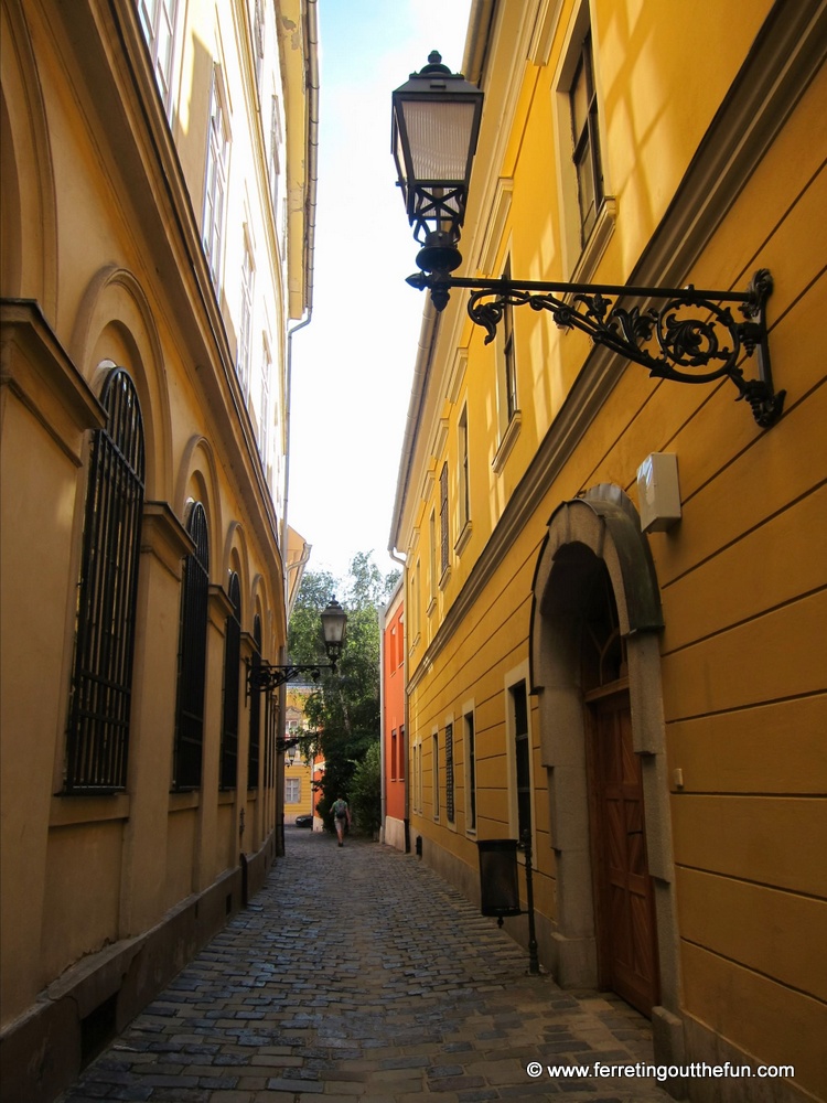 A quiet alley in Budapest's Castle Hill District