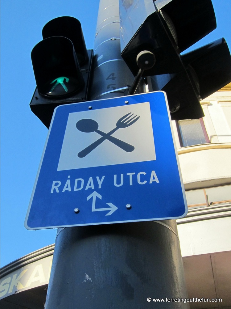 Raday food street in Budapest, Hungary