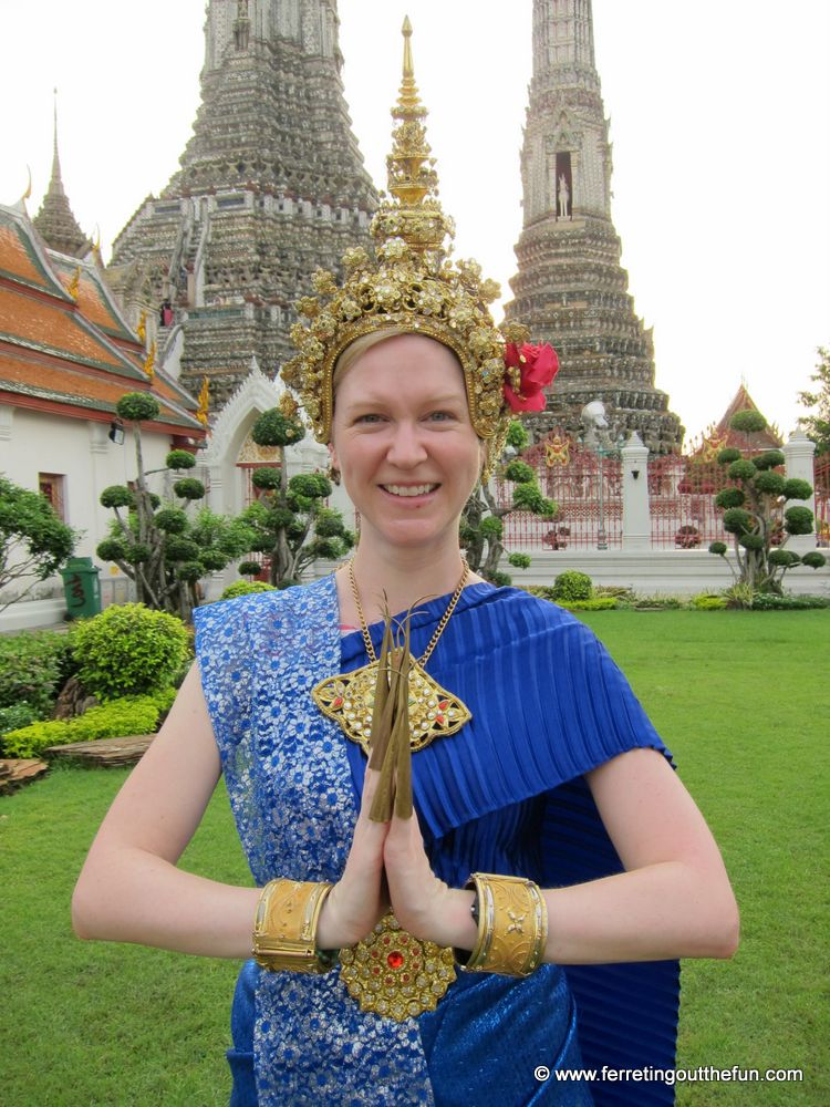 Striking a pose in Bangkok - I can't resist a good costume!