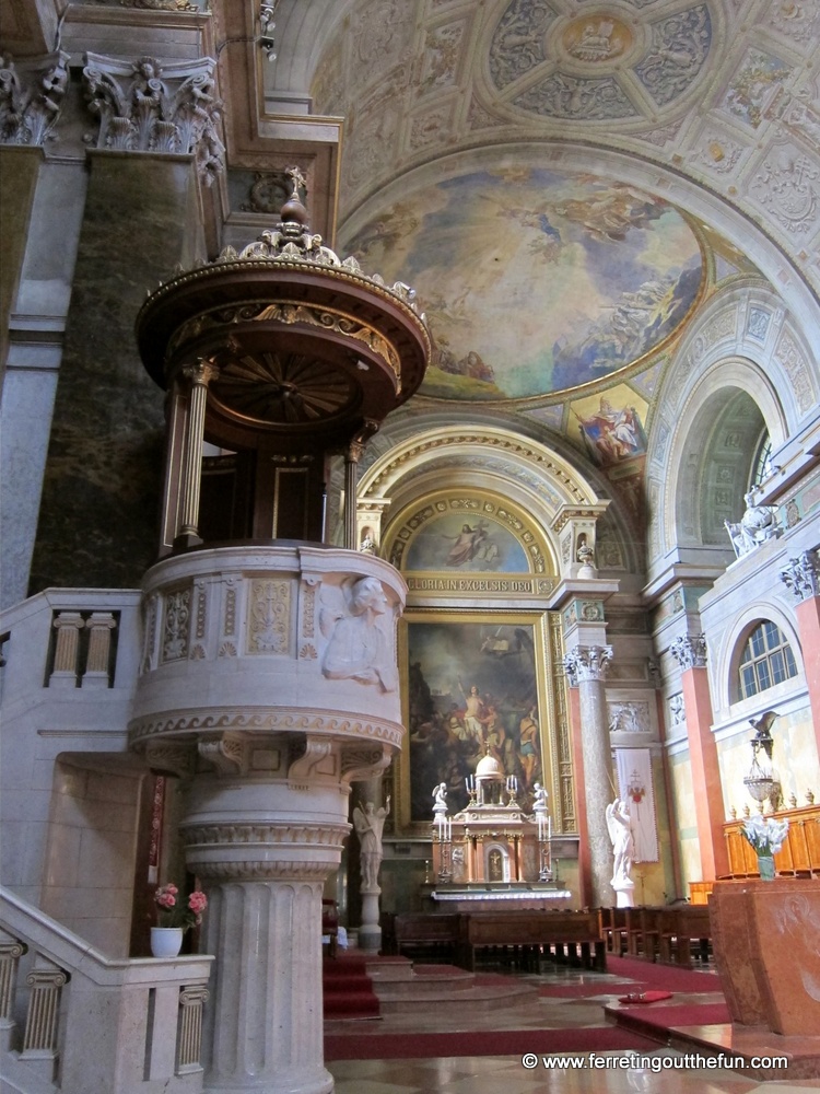 Beautiful pastel light inside the Basilica of Eger, Hungary