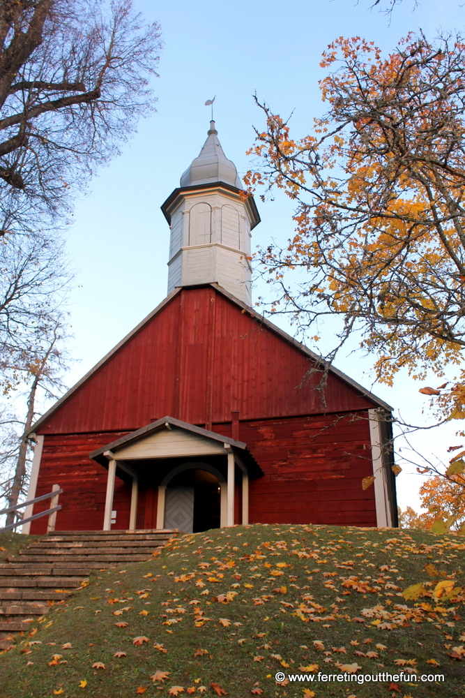An old wooden church in Turaida, Latvia