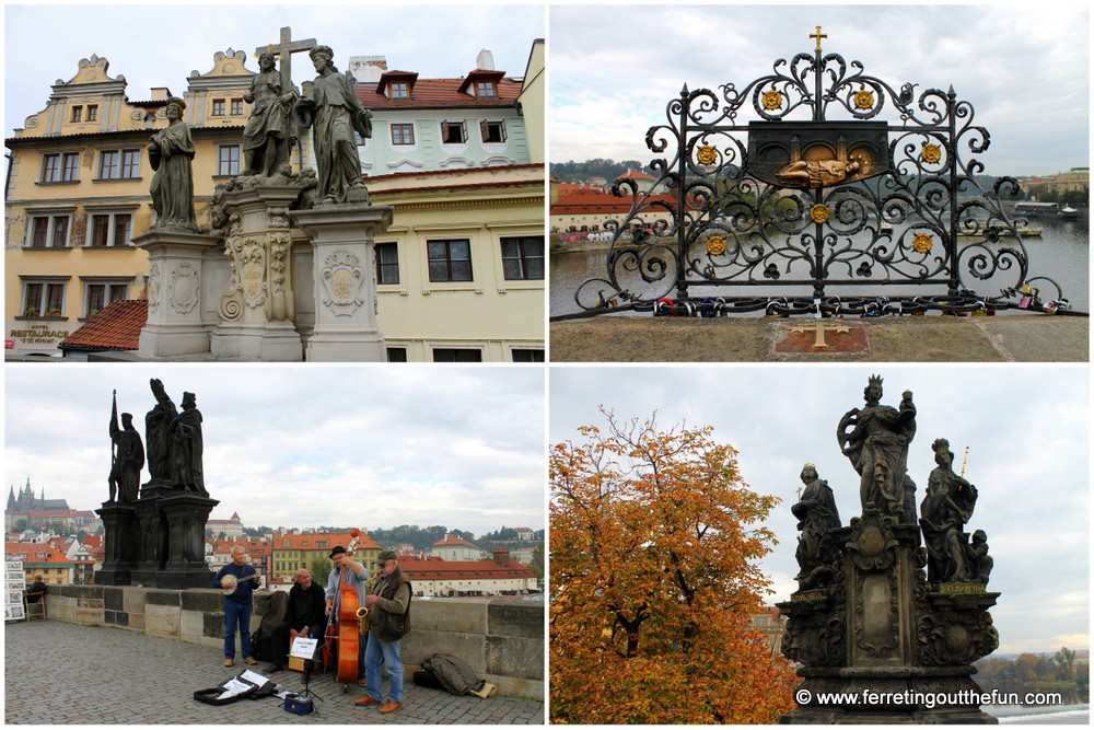 Prague charles bridge statues