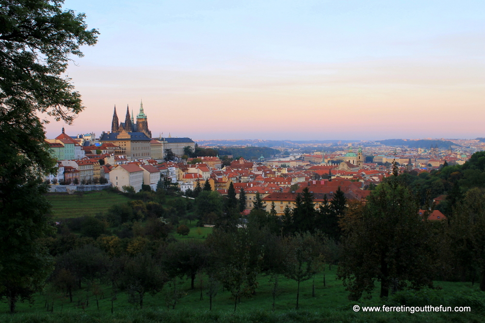 Prague autumn sunset