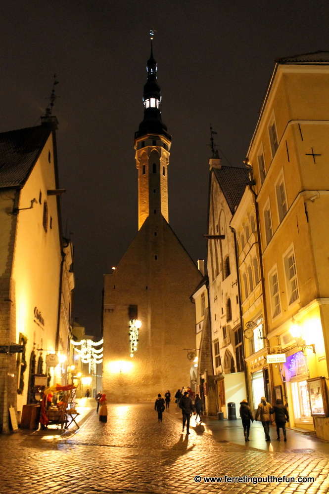 Christmas lights in medieval Tallinn, Estonia