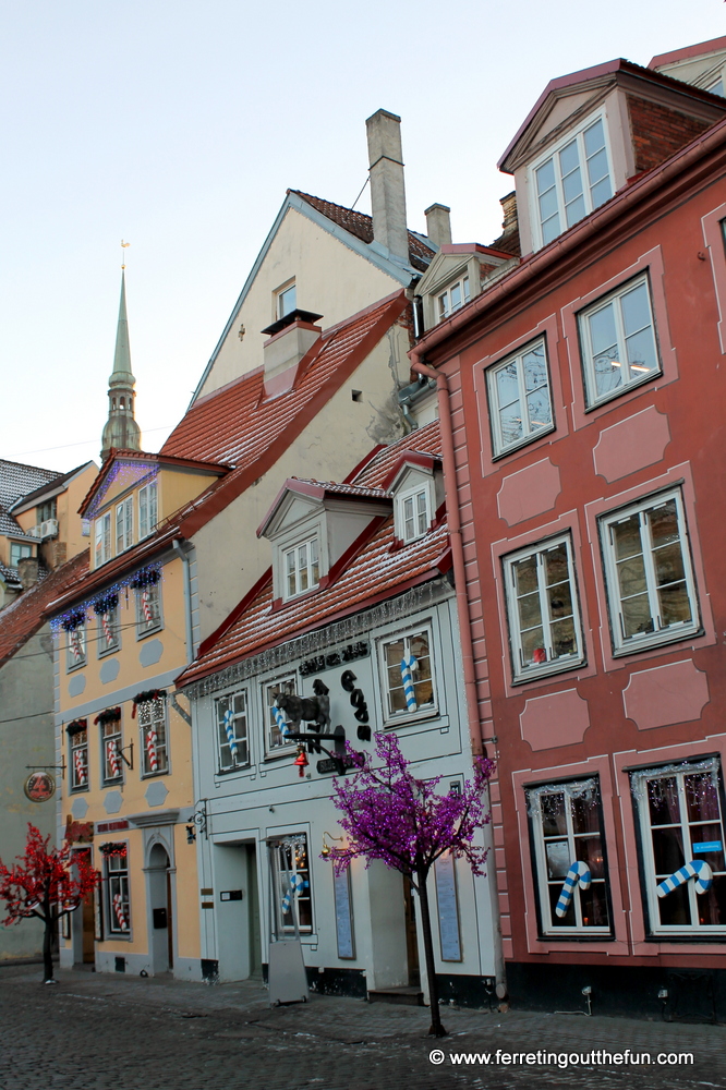 Pretty Livu Square in old town Riga, Latvia
