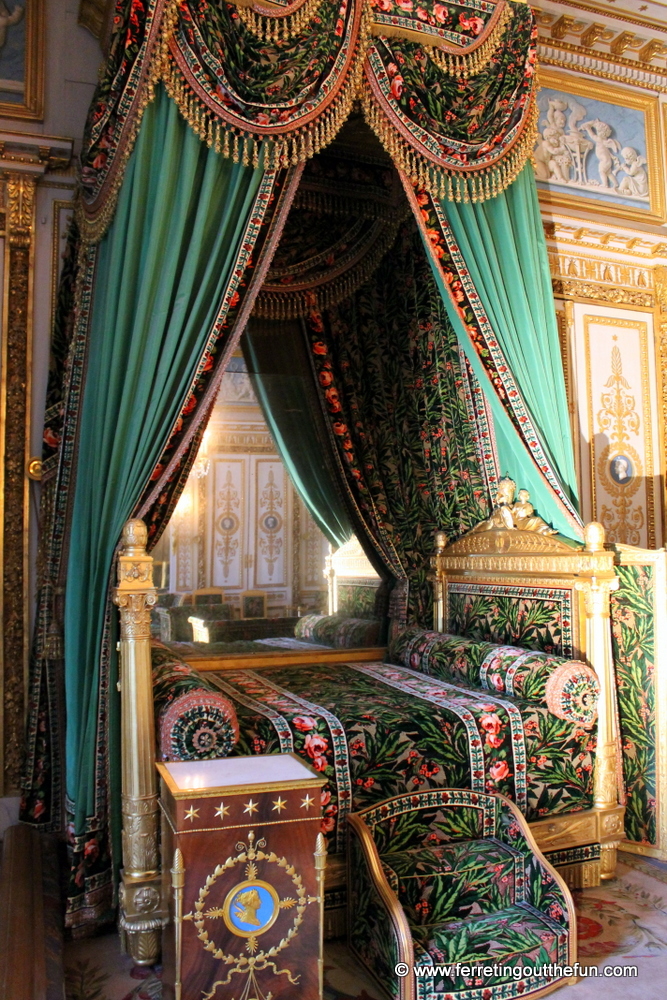 Napoleon's bedroom in the Chateau de Fontainebleu, France