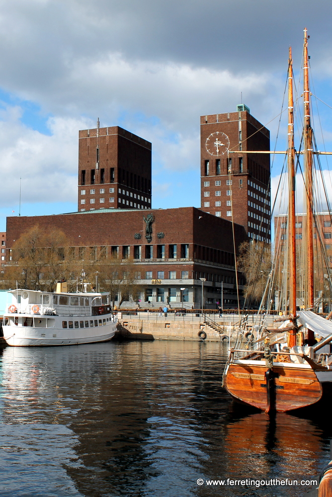 The pretty harbor of Oslo, Norway