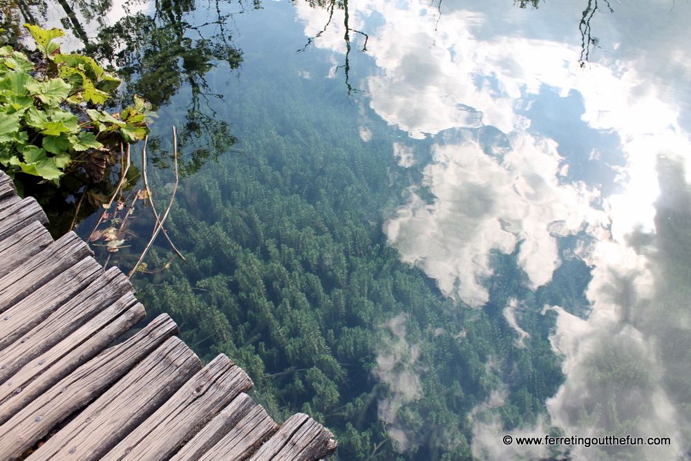 crystal clear water sky reflection