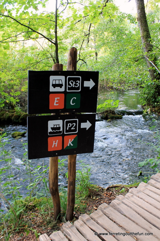 A park sign in Plitvice Lakes, Croatia
