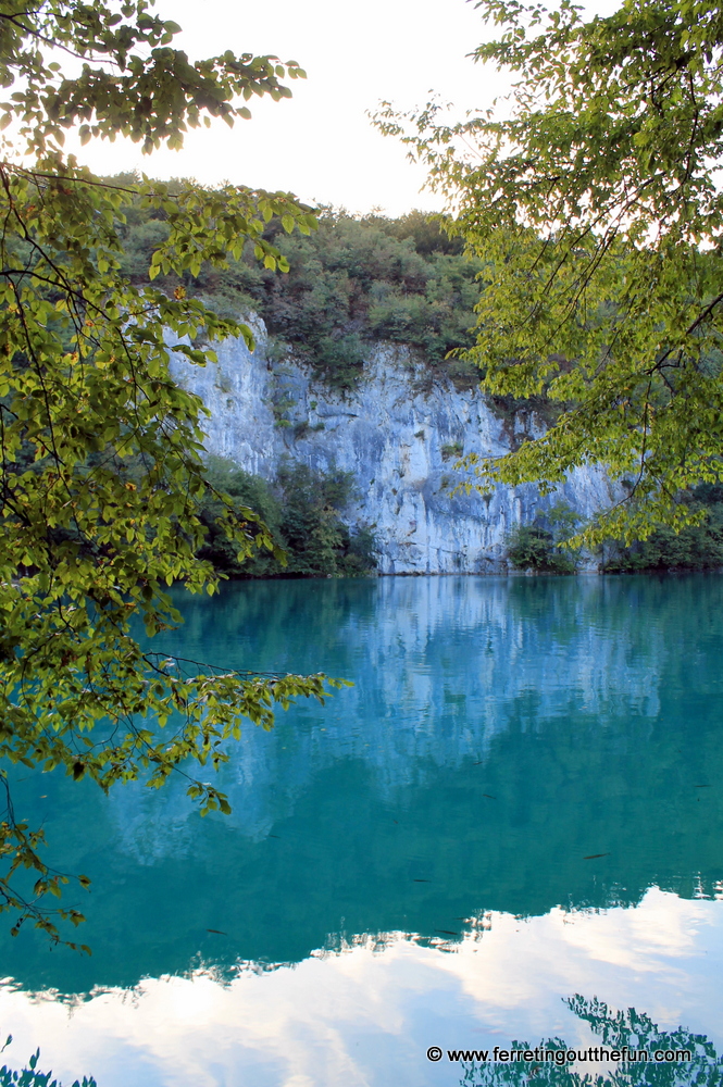 Clear turquoise water in Plitvice Lakes, Croatia
