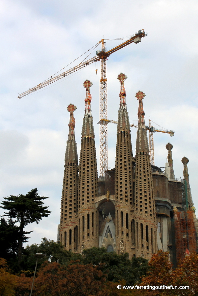 La Sagrada Familia, the unfinished Gaudi masterpiece in Barcelona, Spain