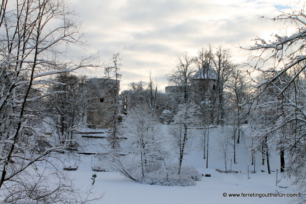 Cesis Castle in winter