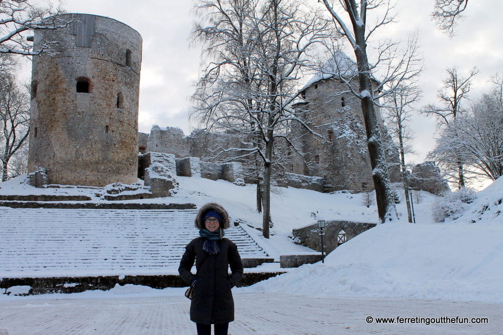 Cesis Castle snow