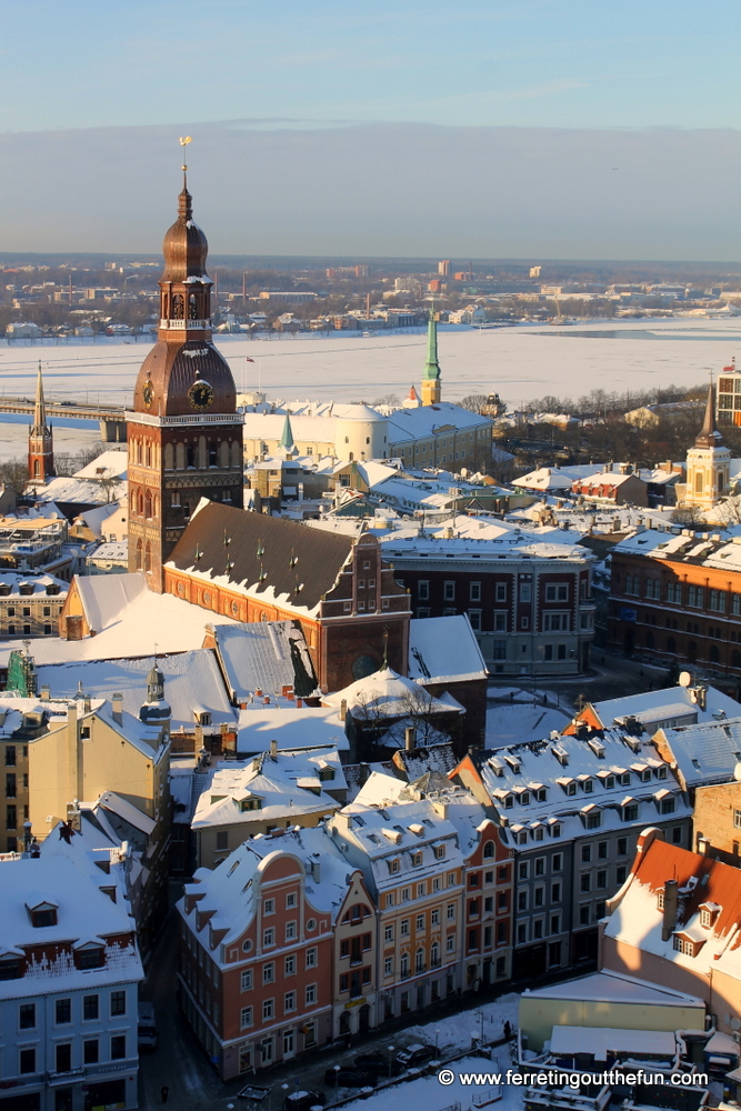 Snowy winter in Riga, Latvia