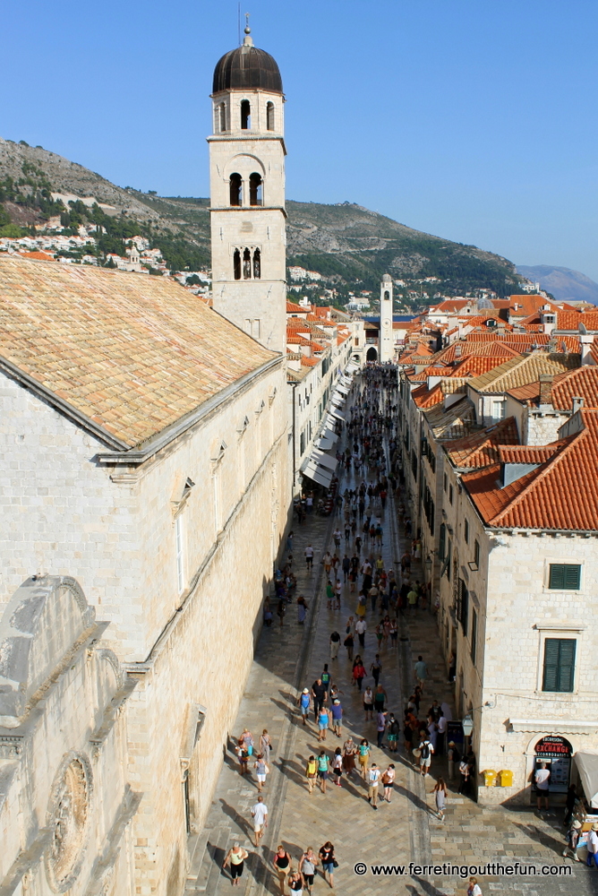 Beautiful view of old town Dubrovnik from the city walls