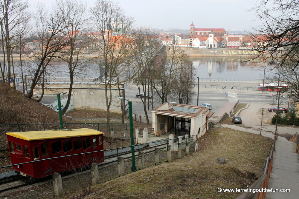 Aleksotas funicular railway Kaunas