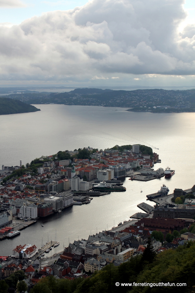 View of #Bergen #Norway from a nearby mountain