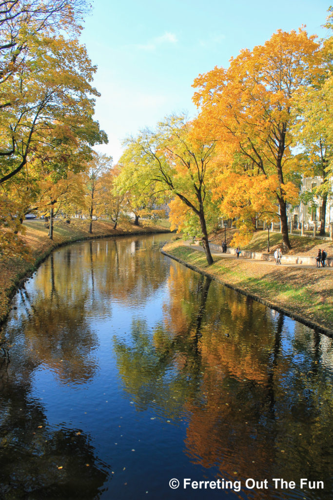 Autumn reflections in the Riga City Canal, Latvia