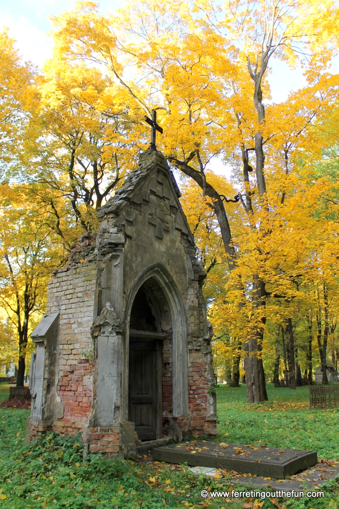 Ruins of a tomb in the Great Cemetery of #Riga #Latvia in #Autumn