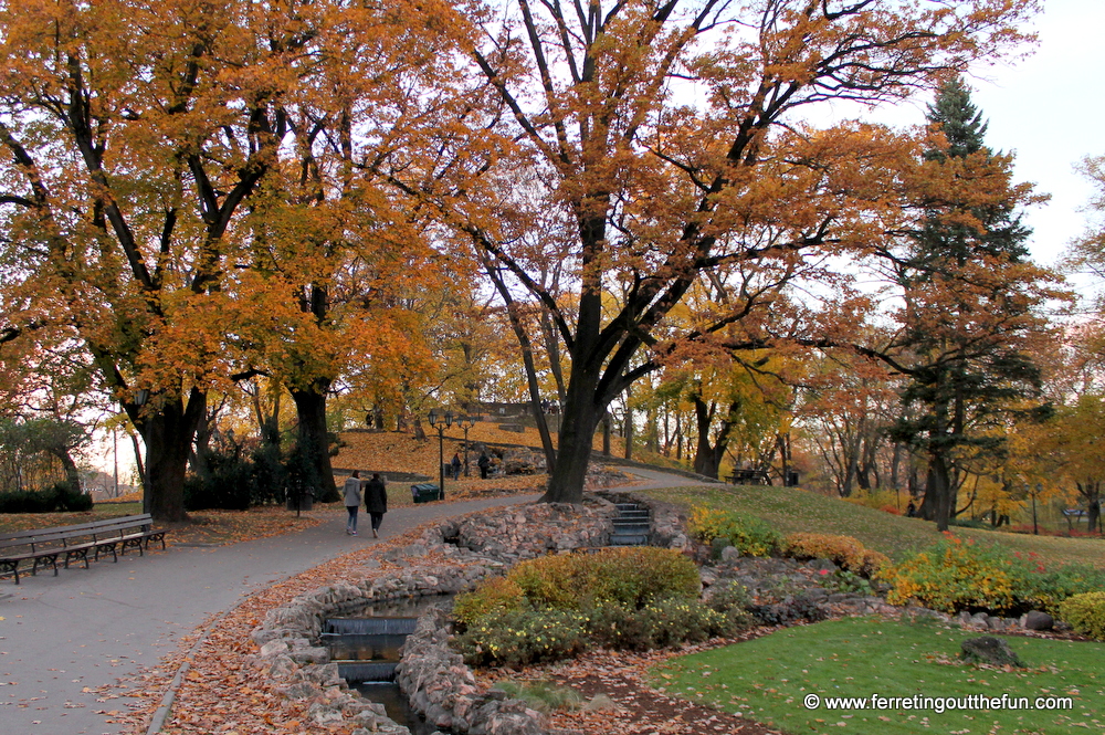 bastejkalns park riga in autumn