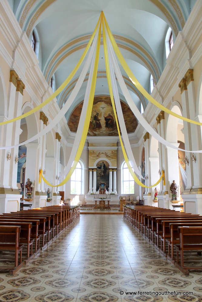 Pretty interior of a Catholic church in Ludza, Latvia
