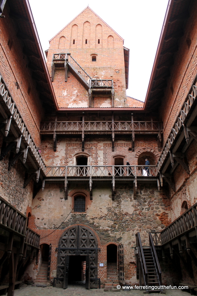 Medieval ruins of Trakai Castle in Lithuania