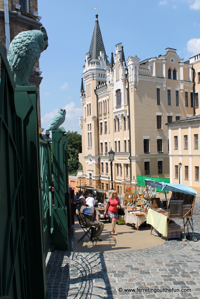 Andrew's Descent, a famous shopping street in Kyiv, Ukraine