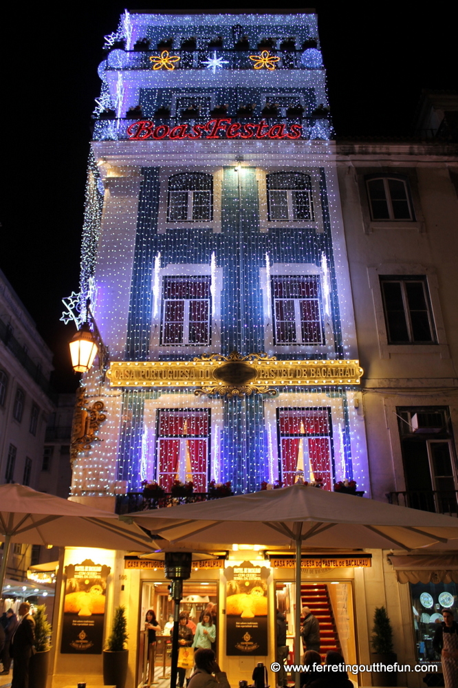 Christmas lights in Lisbon, Portugal