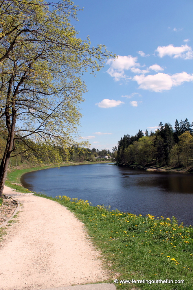 Walking along the Ogre River in central Latvia