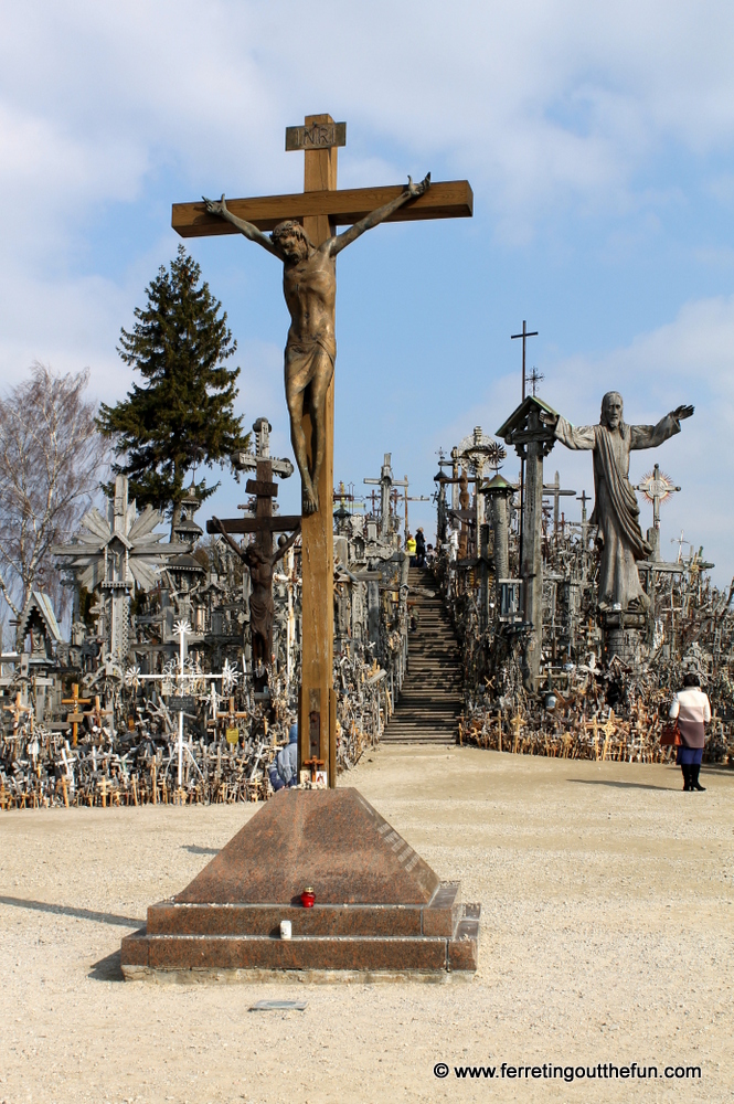 Entrance to the Hill of Crosses in Lithuania