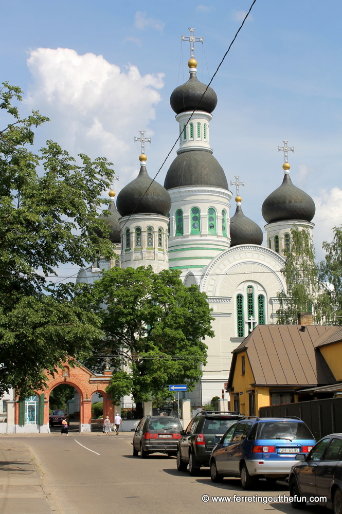 A Russian Orthodox church in the Moscow District of Riga, Latvia