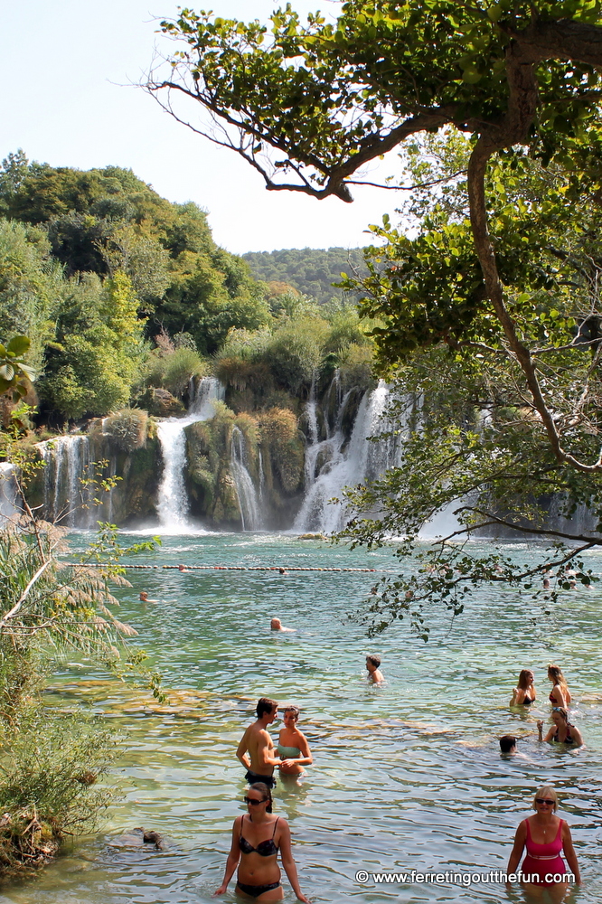 Swimming in Krka National Park Croatia