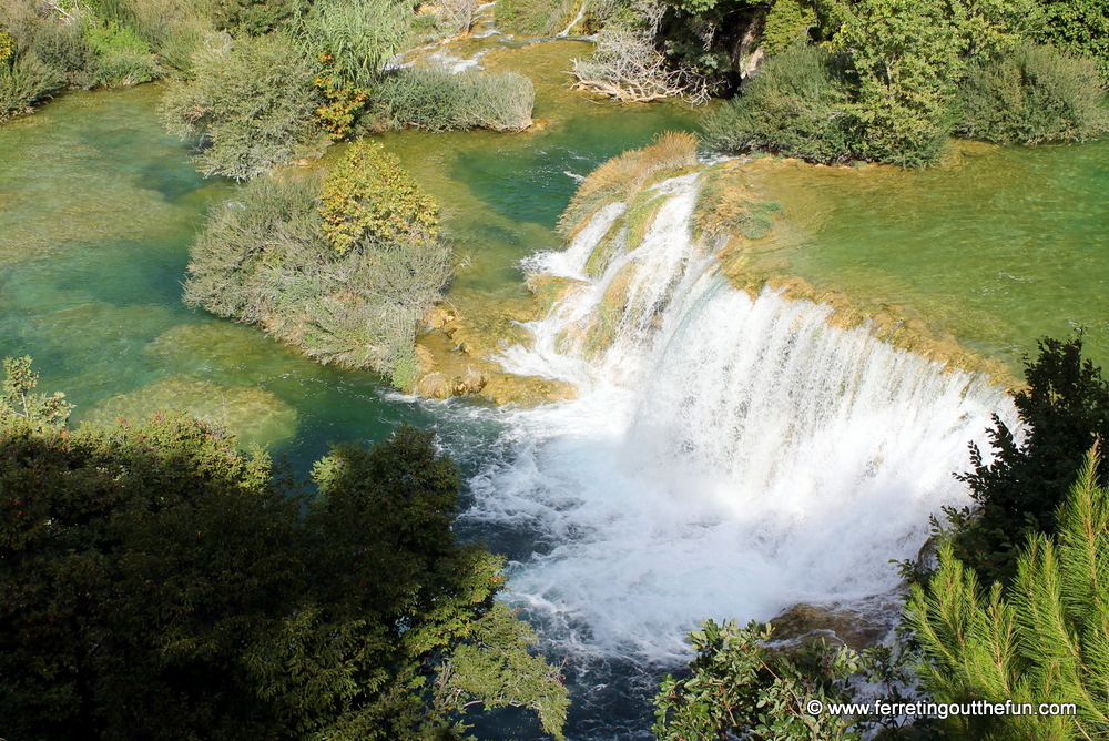 Travertine waterfall in Croatia