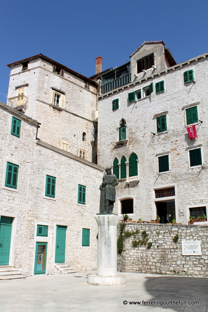 A medieval courtyard in Sibenik, Croatia