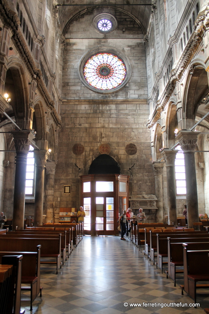 The stone interior of the Cathedral of St James in Sibenik, Croatia