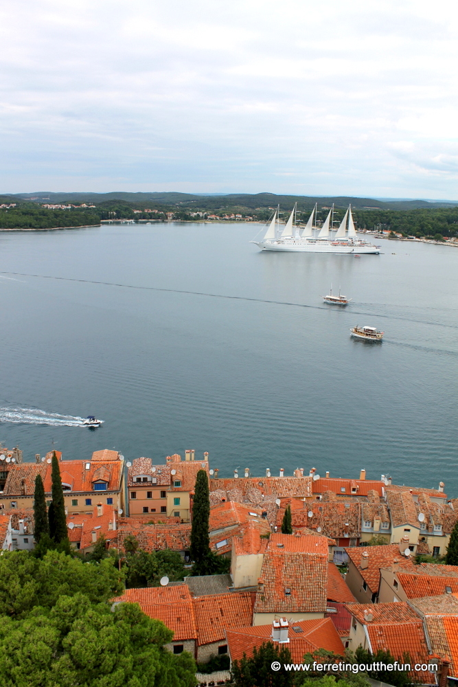 Red rooftops and boats in the Adriatic Sea // Rovinj, Croatia