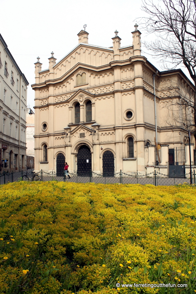 An old synagogue stands in Krakow, Poland.