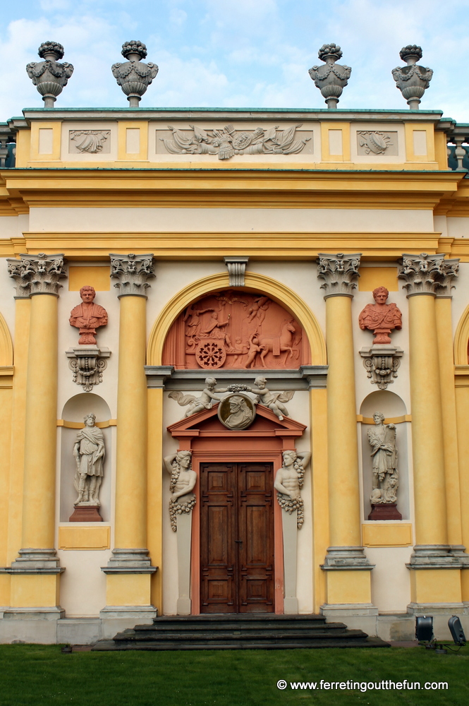 A doorway to Wilanow Palace in Warsaw, Poland