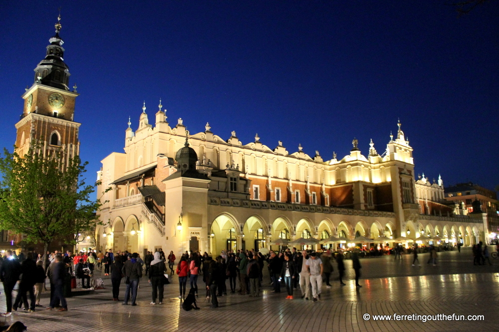 Krakow at night