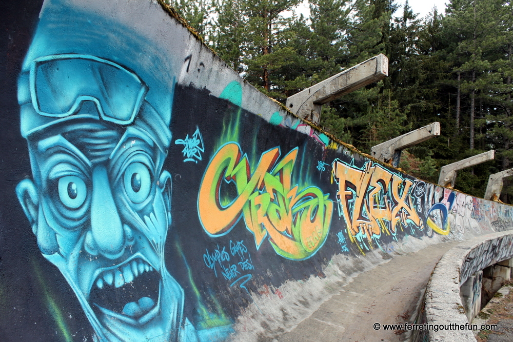sarajevo bobsled track graffiti