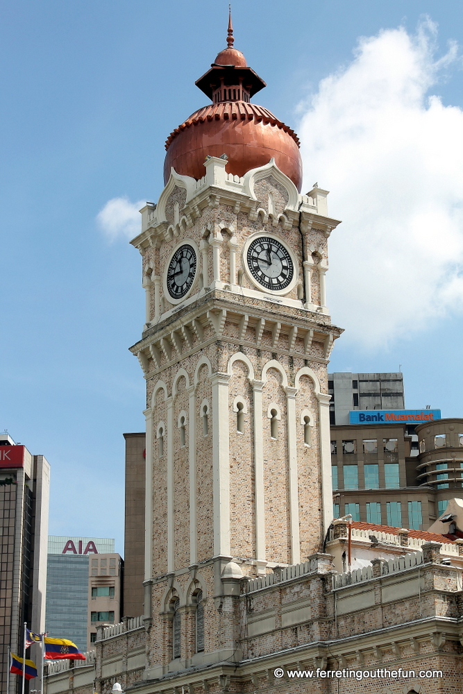 Clock tower of the Sultan Abdul Samad building in Kuala Lumpur, Malaysia