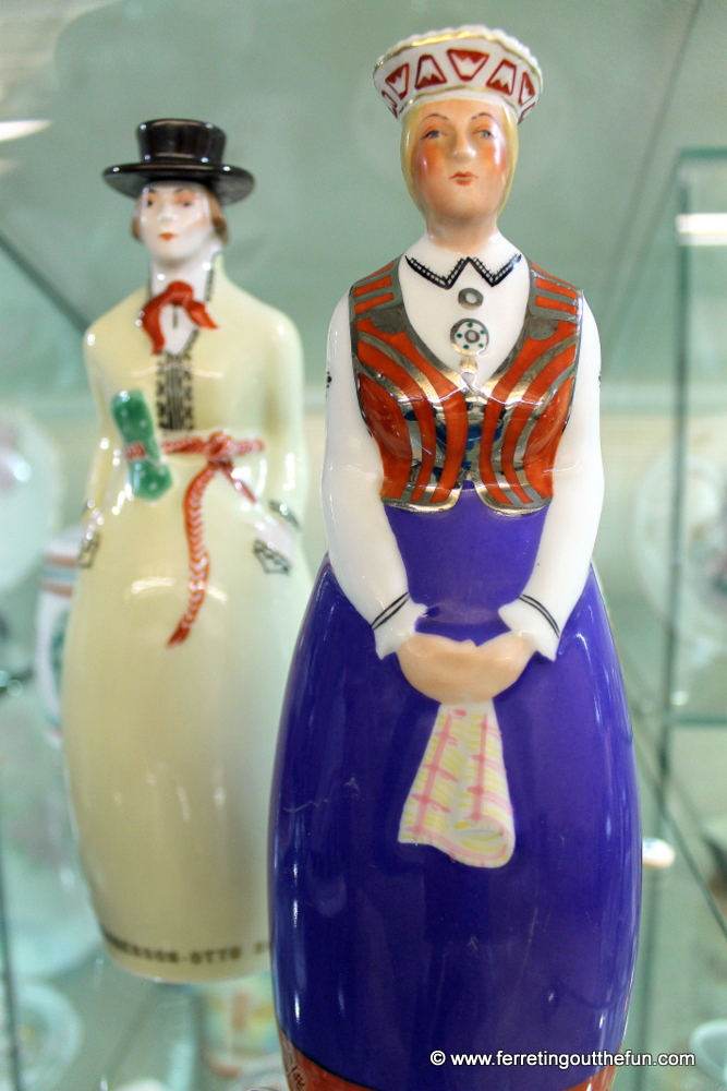 Latvian figurines in traditional dress from the Riga Porcelain Factory