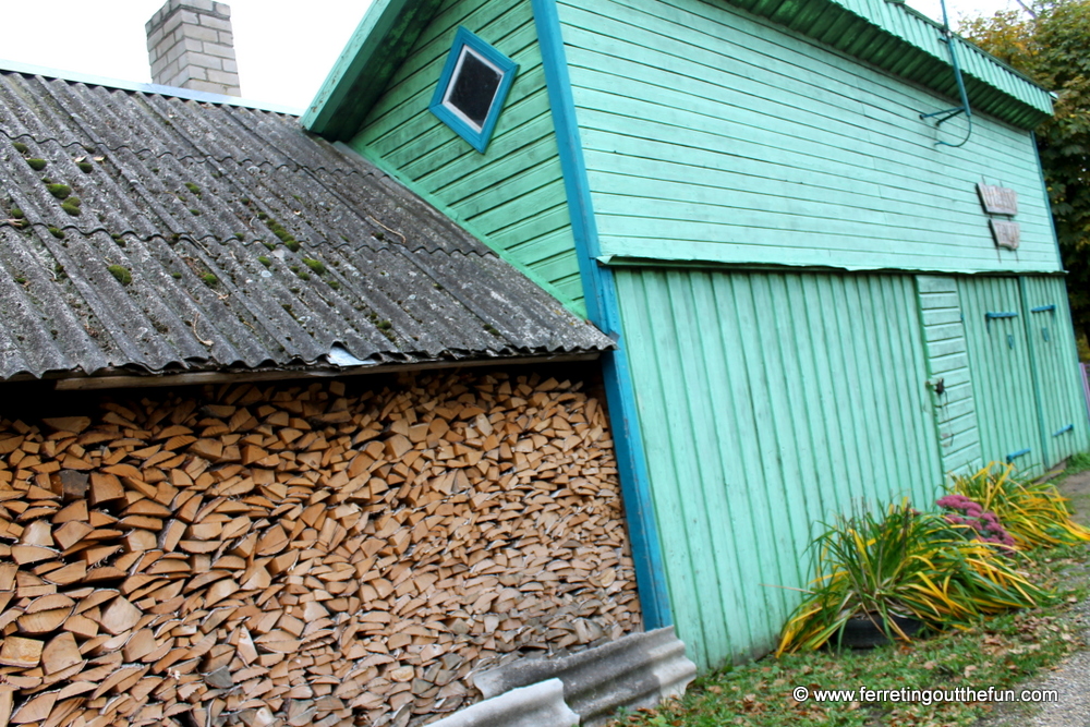 winter wood pile estonia