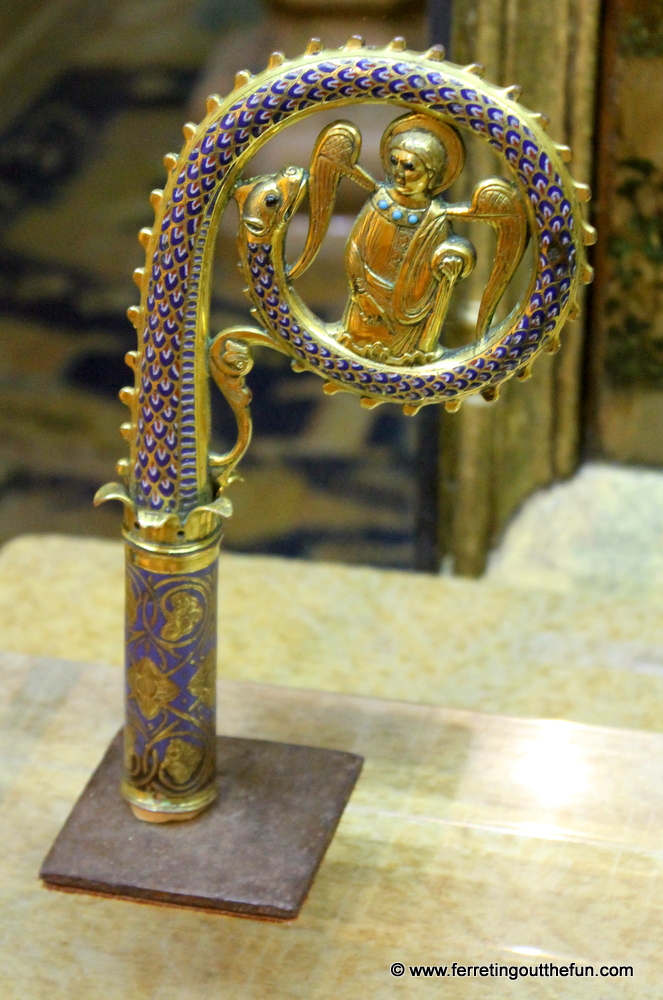 St Julian's Crosier in the Cuenca Cathedral Treasury Museum // 13th century gold and enamel