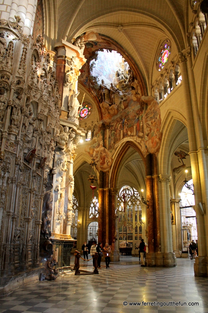 The light-bathed interior of Toledo Cathedral, Spain