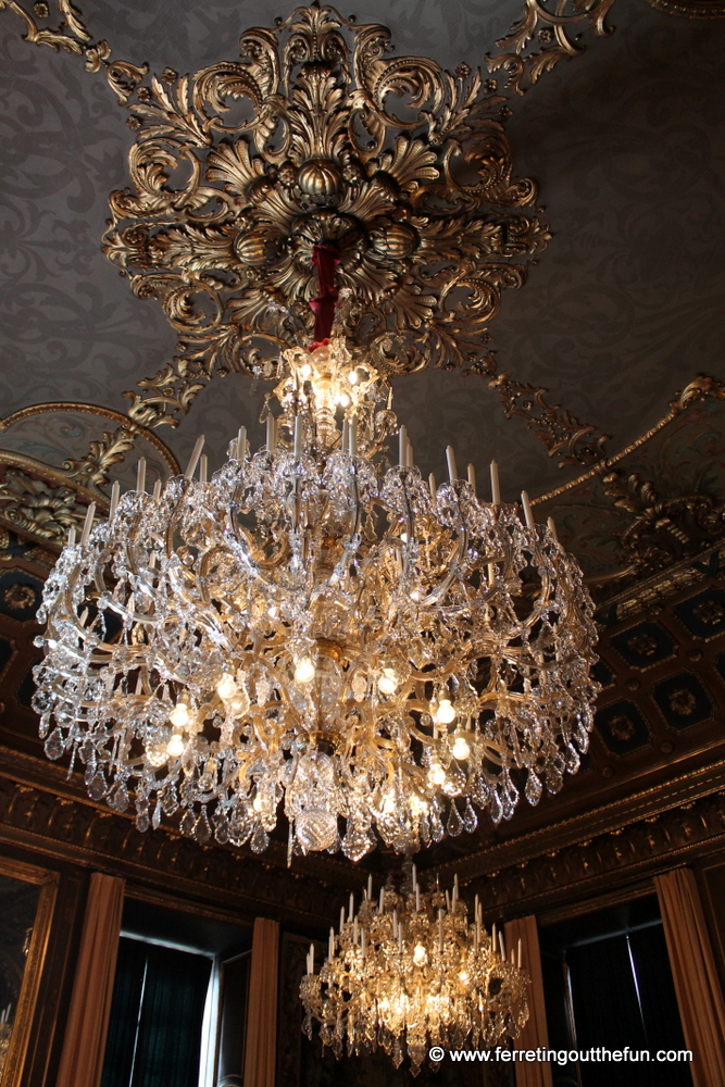 Ornate ceilings and chandeliers inside the Stockholm Royal Palace, Sweden