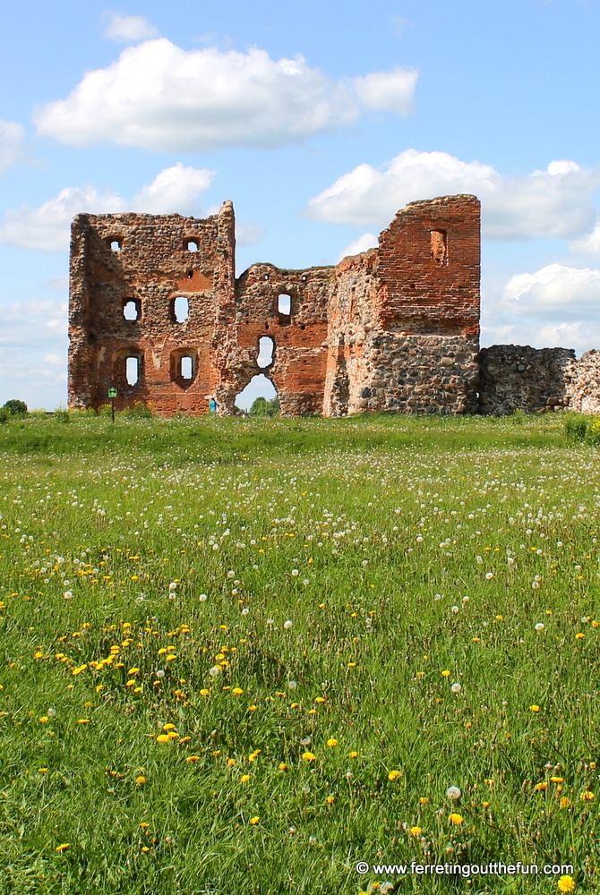 Crumbling castle ruins in Ludza, Latvia
